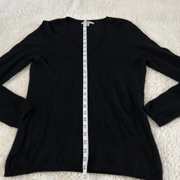Caslon Womens Cashmere Sweater Size XL Black V Neck Long Sleeve Pullover Soft - Picture 4 of 7